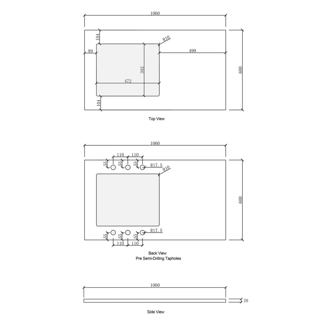 Bondi Fluted Laundry Cabinet Kit 1715mm