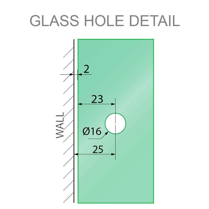 10mm Shower Screen Glass to Wall 90 Degree Offset Bracket