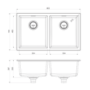 Phoenix 5000 Double Bowl Sink 802x466x220mm