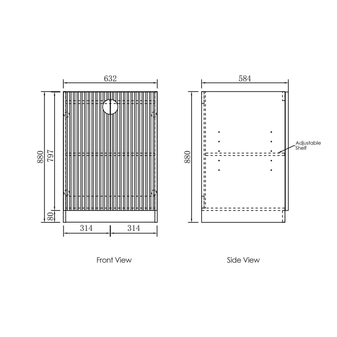 Marlo Fluted Laundry Cabinet Kit 1960mm