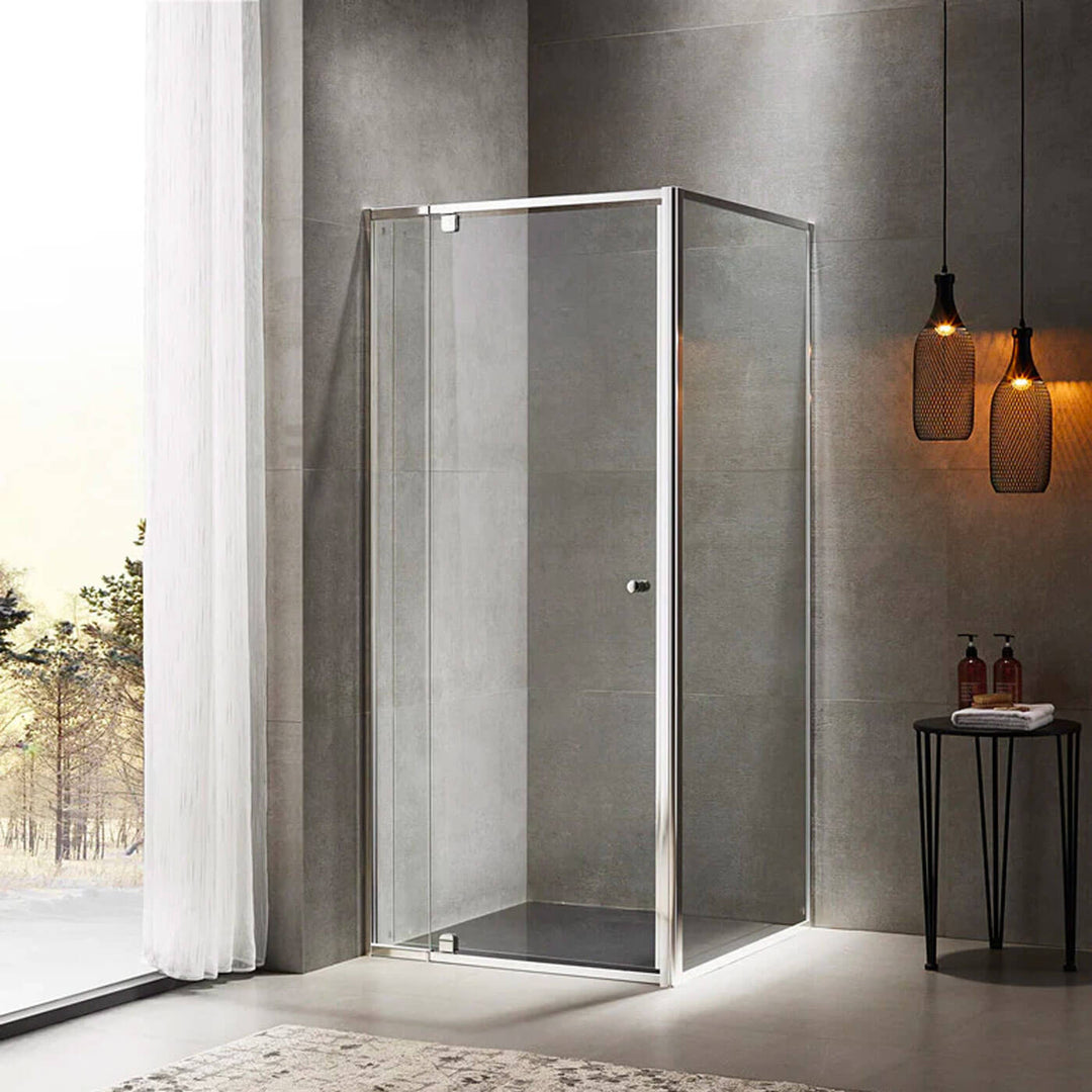 Semi-Frameless 6mm Adjustable 2-Side Shower Screen 1950mm High Chrome