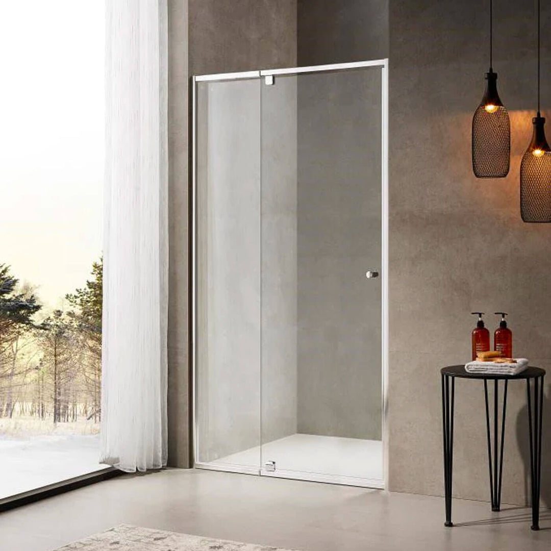 Semi-Frameless 6mm Adjustable 1-Side Shower Screen 1950mm High Chrome