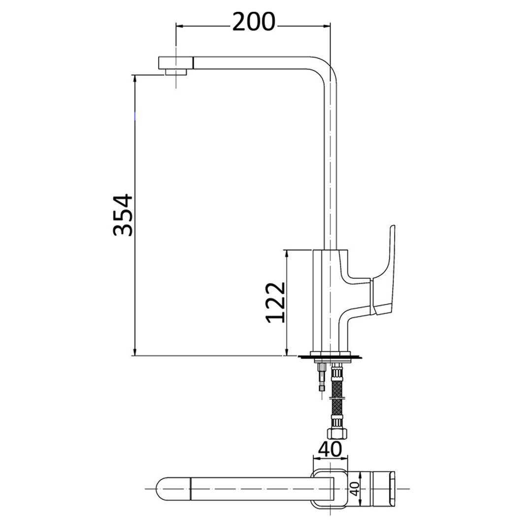 Alice Swivel Square Sink Mixer