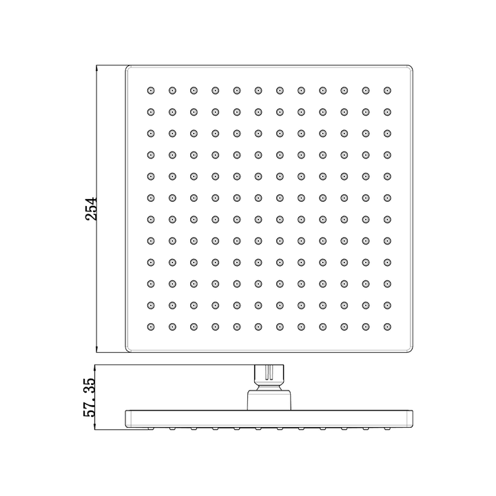 Alice Thick Square Shower Head 200/250mm