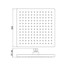 Alice Thick Square Shower Head 200/250mm