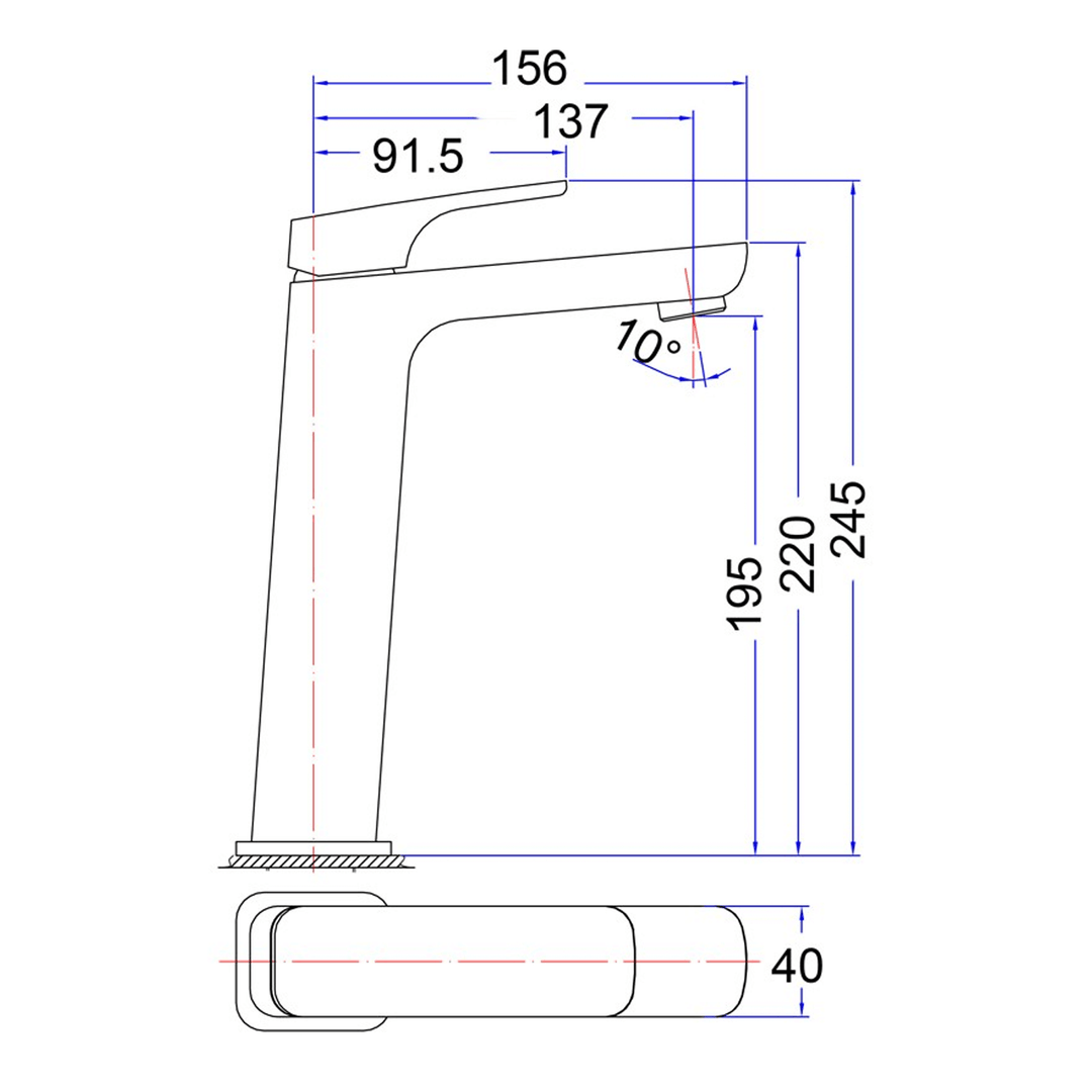 Alice Soft Square Tall Basin Mixer