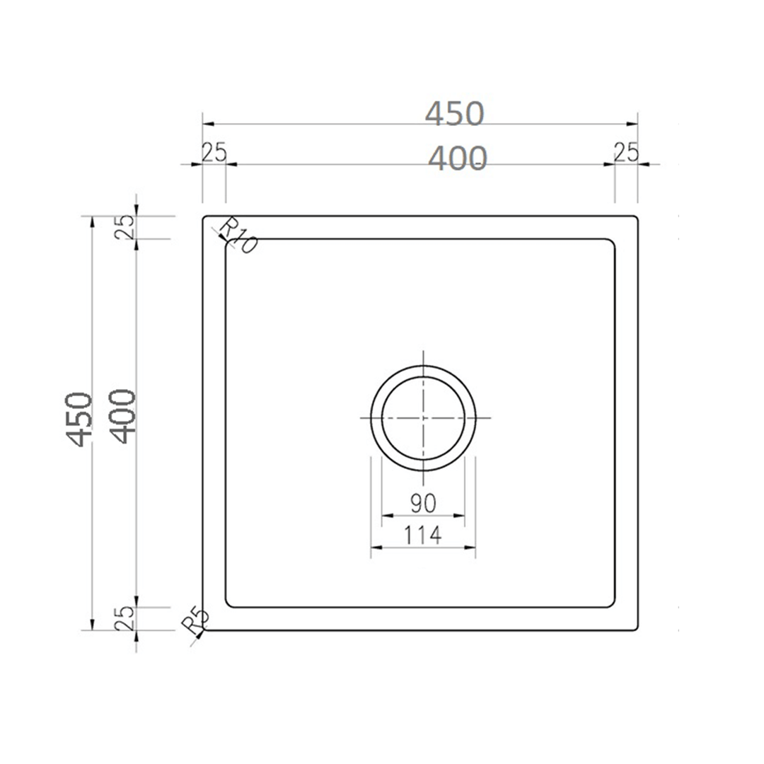 Arcko Granite Single Bowl Sink 450x450x230mm