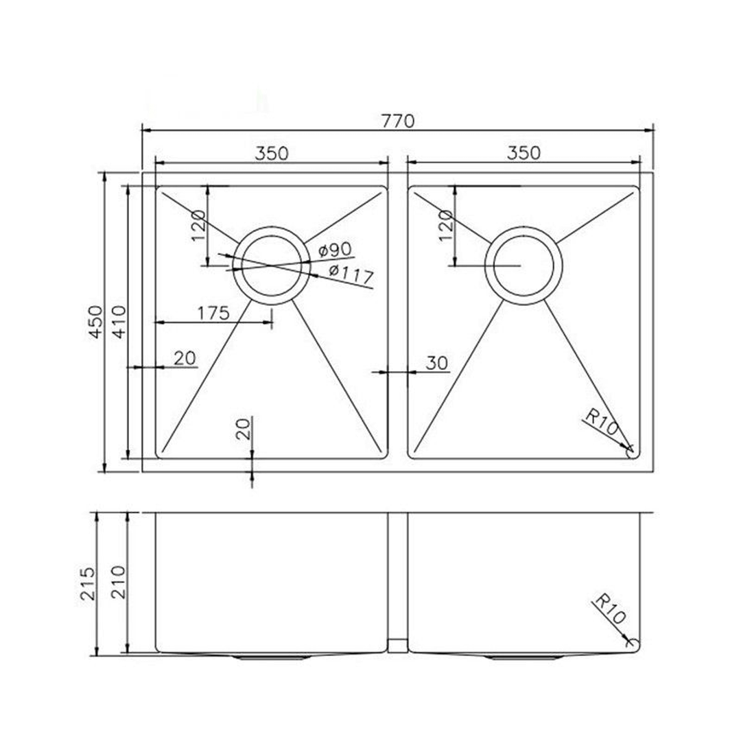 Argo Double Bowl Stainless Steel Kitchen Sink