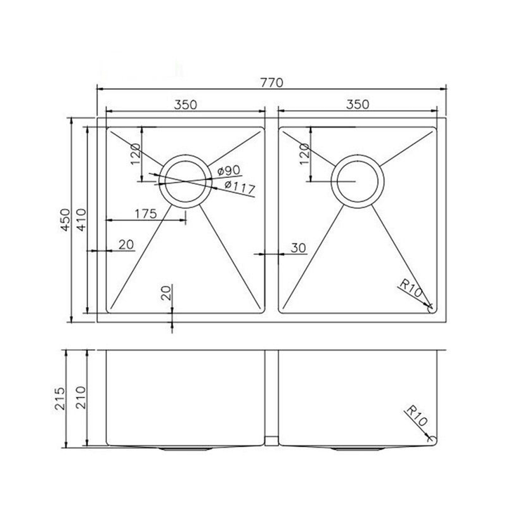 Argo Double Bowl Stainless Steel Kitchen Sink