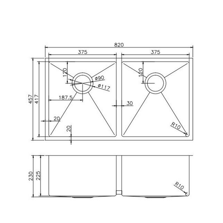 Argo Double Bowl Stainless Steel Kitchen Sink