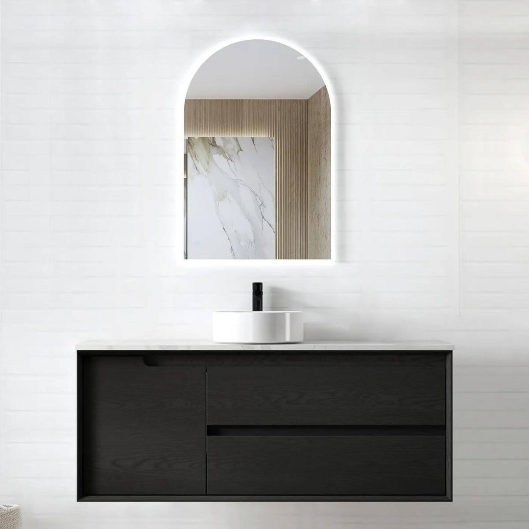 Byron Black Oak Soft Close Wall Hung Vanity (600-1500mm)