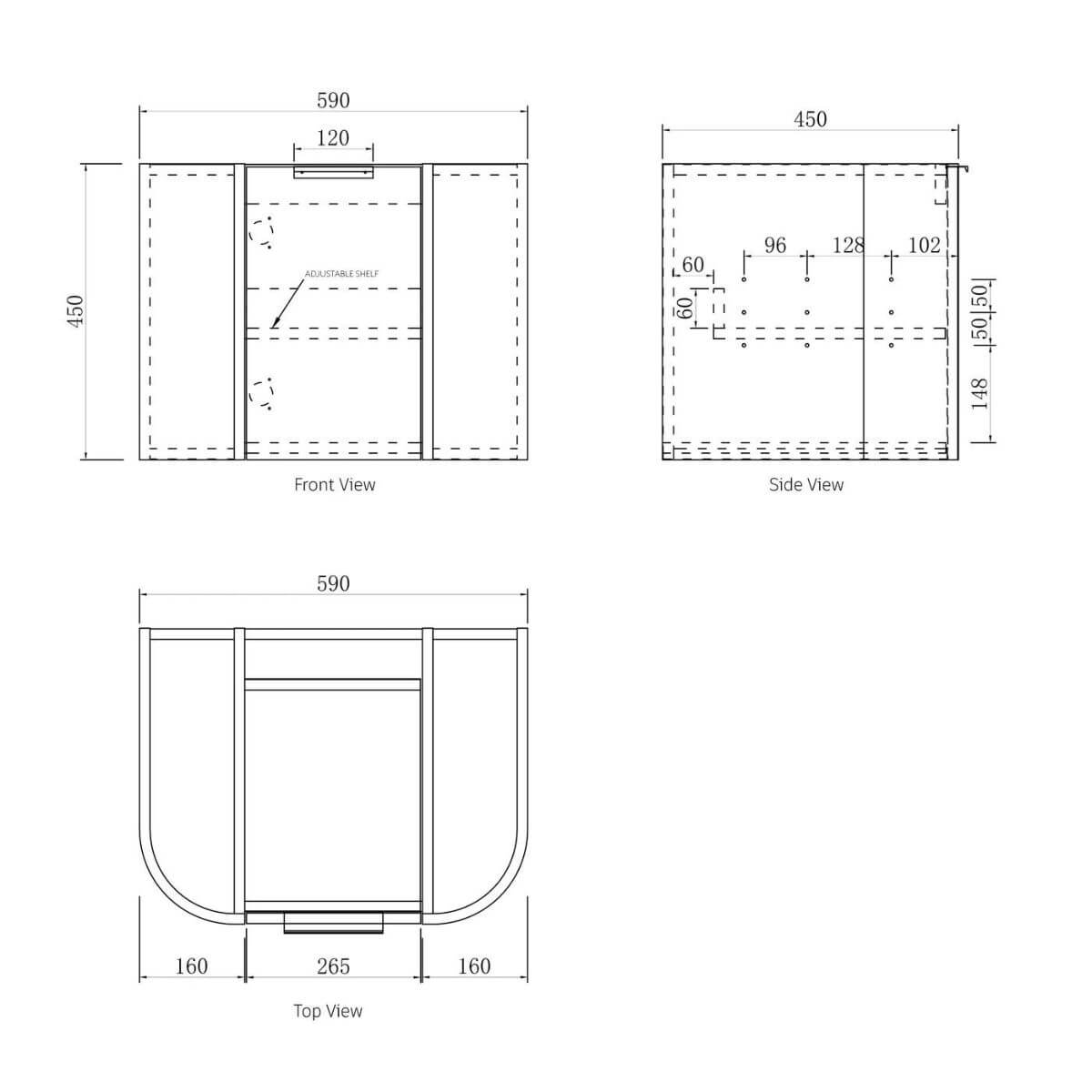 Bondi Curved Wall Hung Natural Oak Vanity Unit – Sunlight Bathrooms