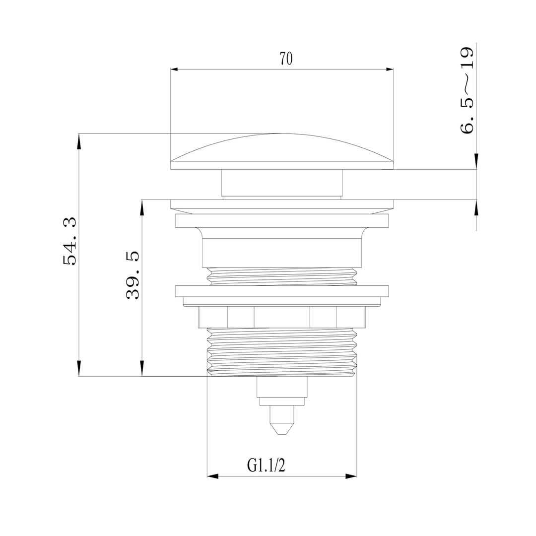 Bathtub Removable Pop-Up Waste 40mm