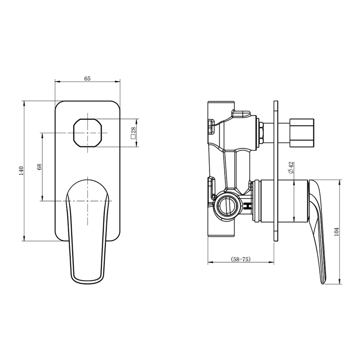 Berlin Square Diverter Wall Mixer