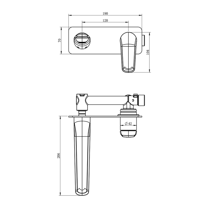 Berlin Square Wall Mixer and Spout Set