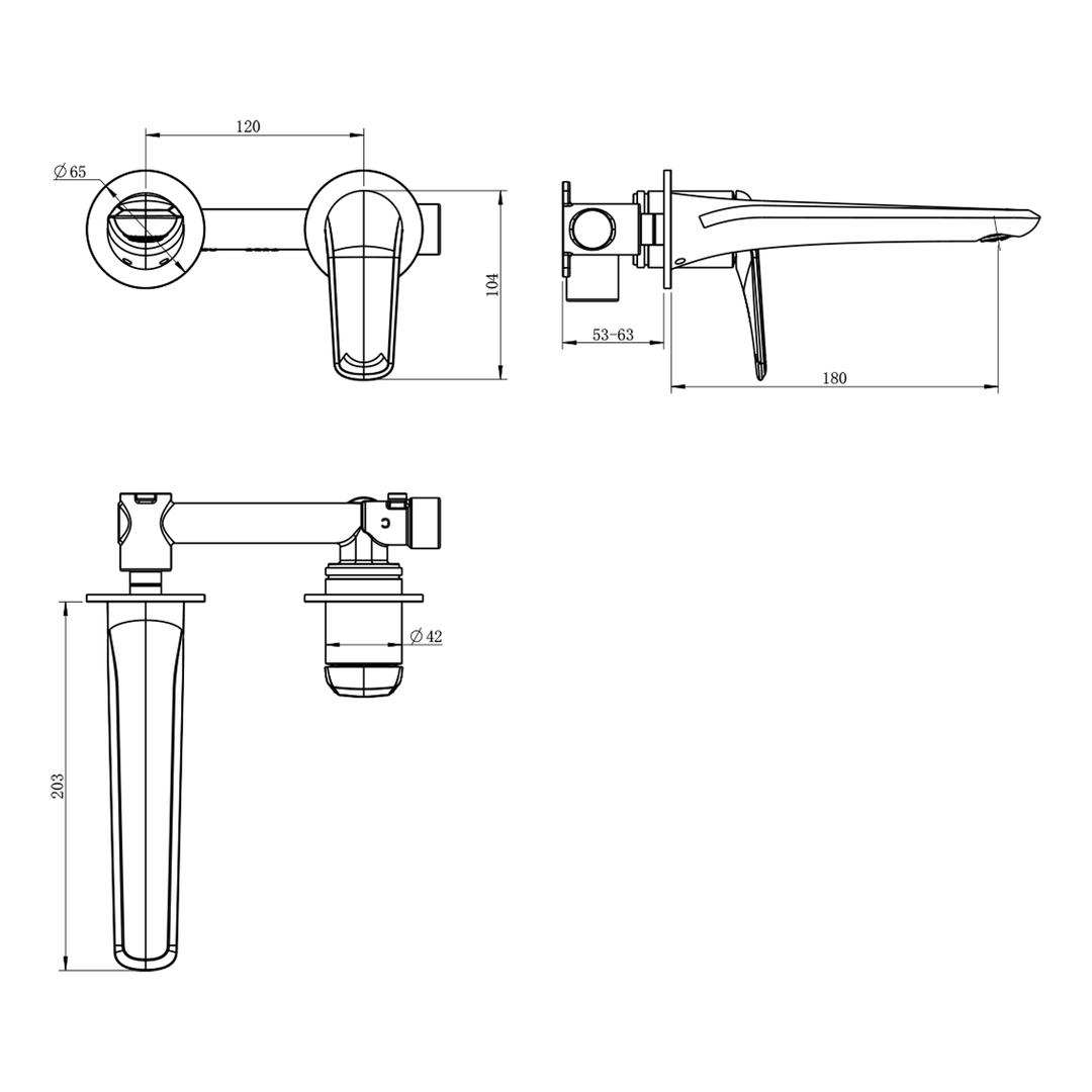 Berlin Round Wall Mixer and Spout Set