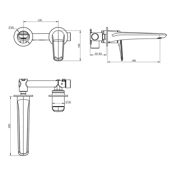 Berlin Round Wall Mixer and Spout Set