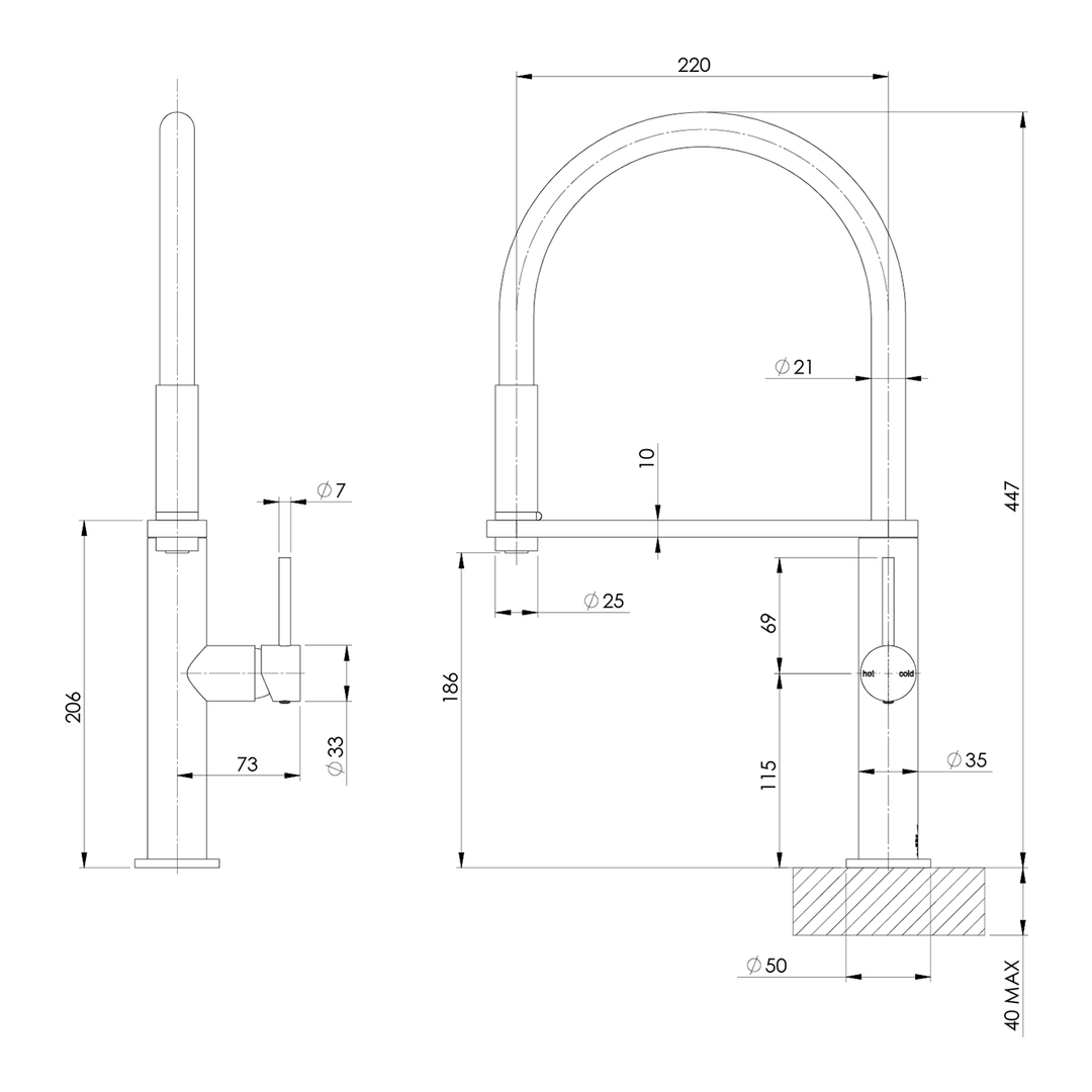 Blix Flexible Hose Pull Down Sink Mixer