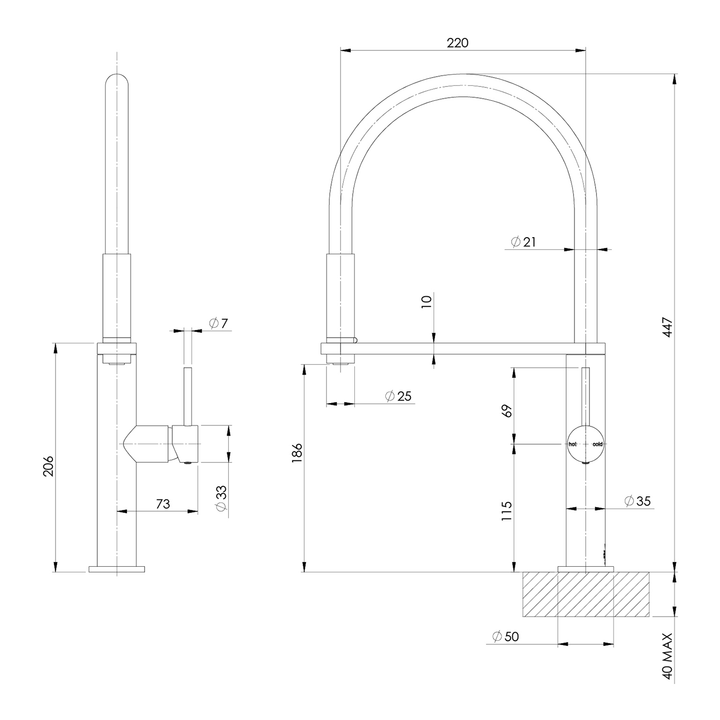 Blix Flexible Hose Pull Down Sink Mixer