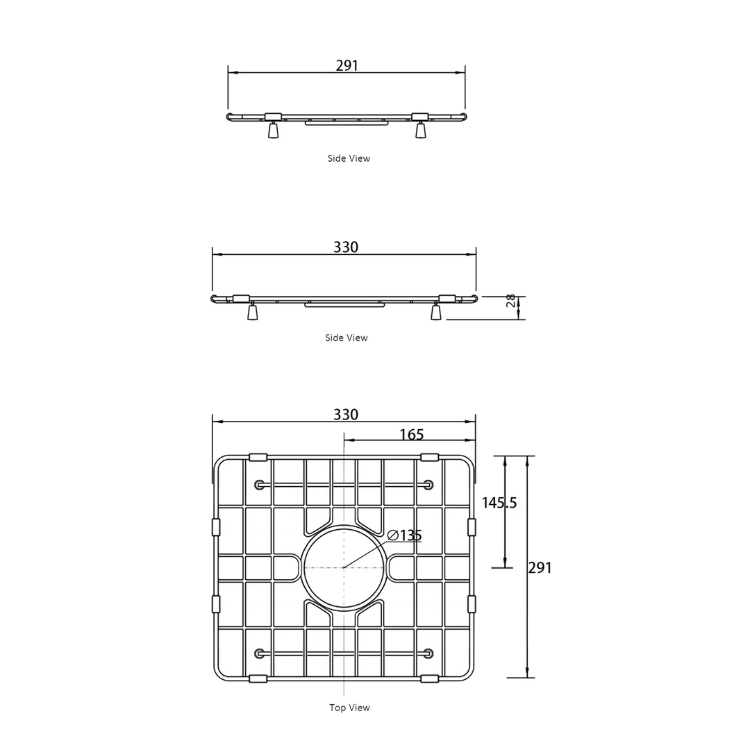 Boston Double Sink Protector 330x291mm