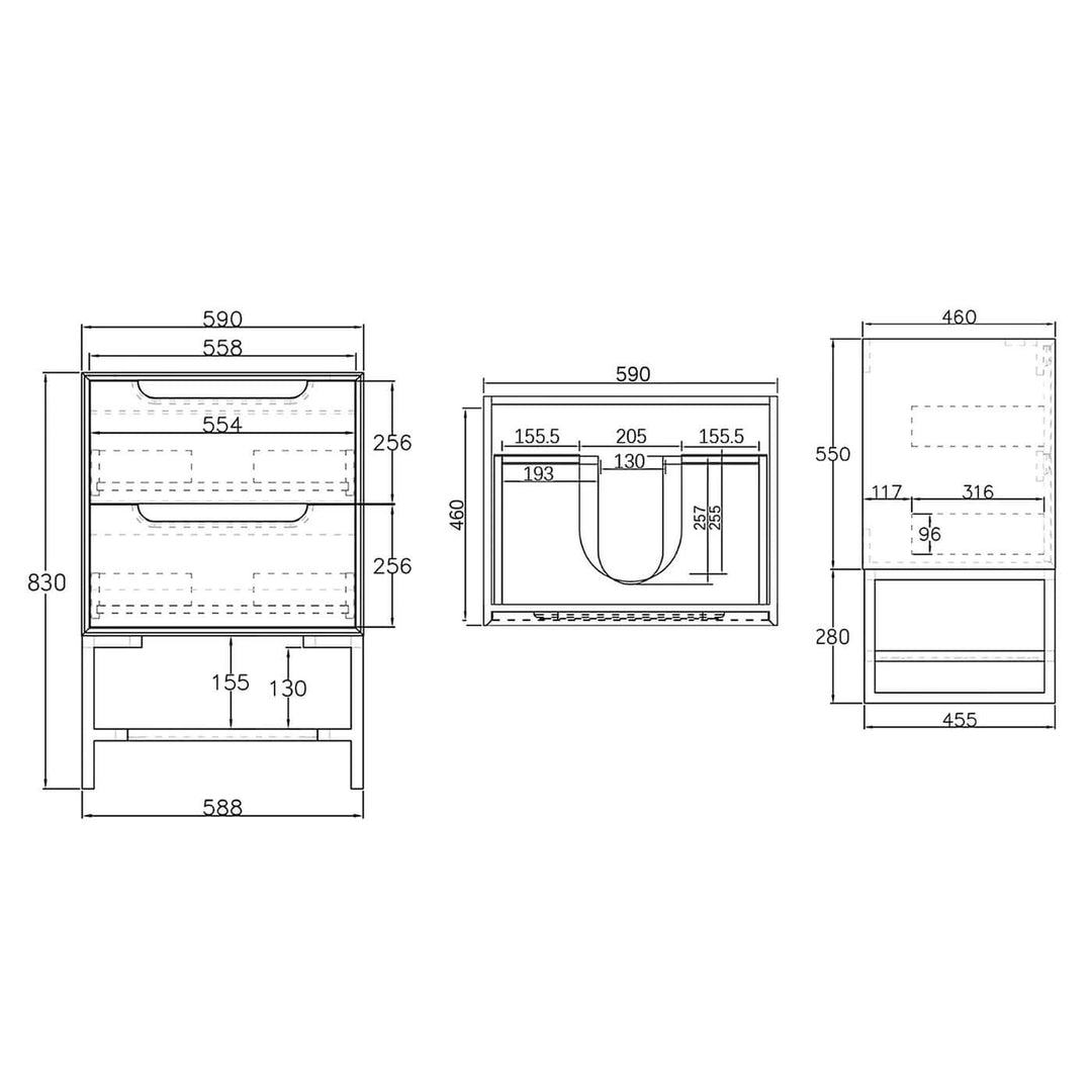 Byron Natural Oak Soft Close Wall Hung Vanity (600-1500mm)