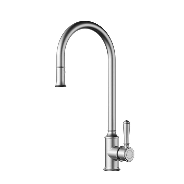 Clasico Brass Handle Pull Out Sink Mixer