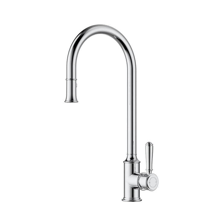 Clasico Brass Handle Pull Out Sink Mixer