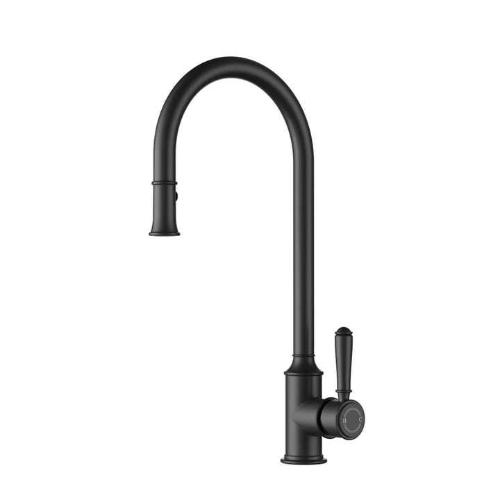 Clasico Brass Handle Pull Out Sink Mixer