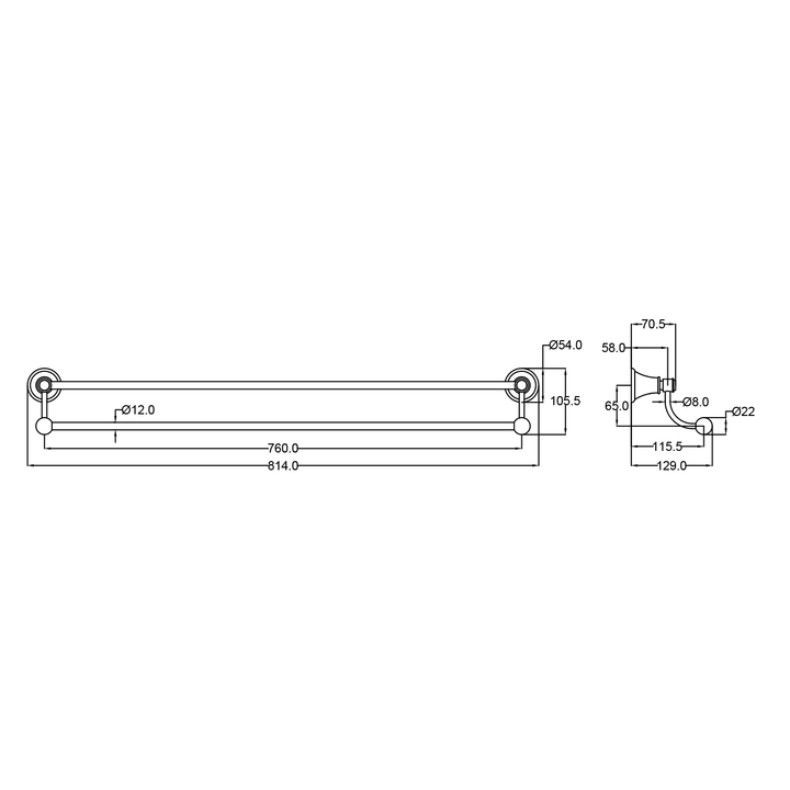 Clasico Heritage Double Towel Rail