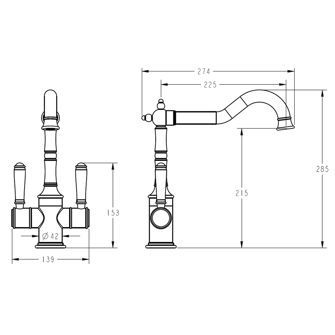 Clasico Dual Handle Sink Mixer