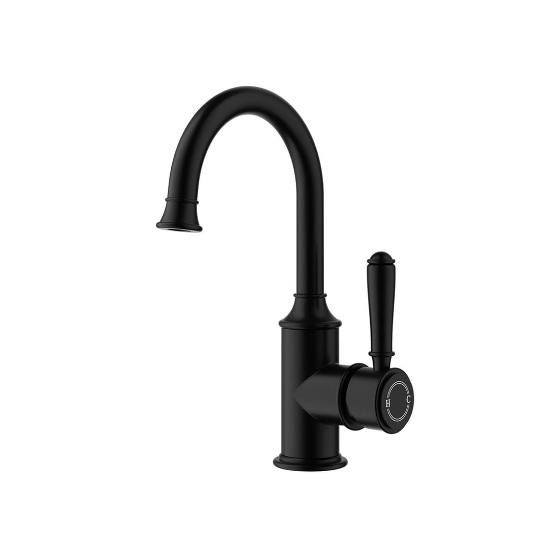 Clasico Gooseneck Brass Handle Basin Mixer