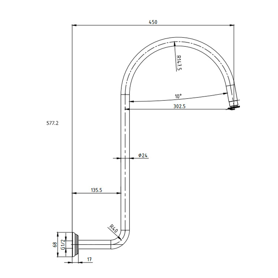 Clasico Gooseneck Shower Arm