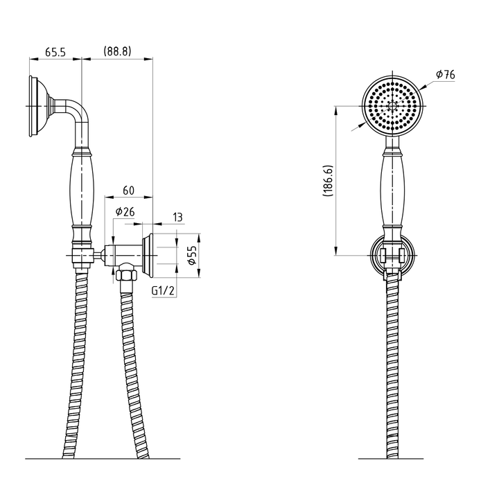 Clasico Tilting Shower Handset