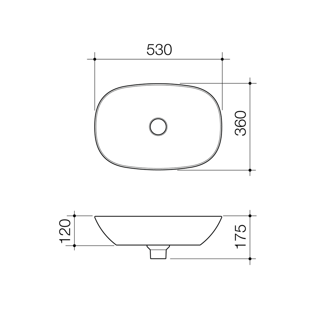 Contura II Above Counter Basin 530x360mm