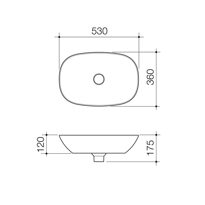 Contura II Above Counter Basin 530x360mm