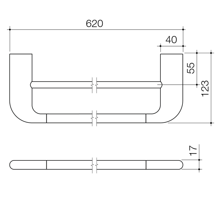 Contura II Double Towel Rail 600-800mm