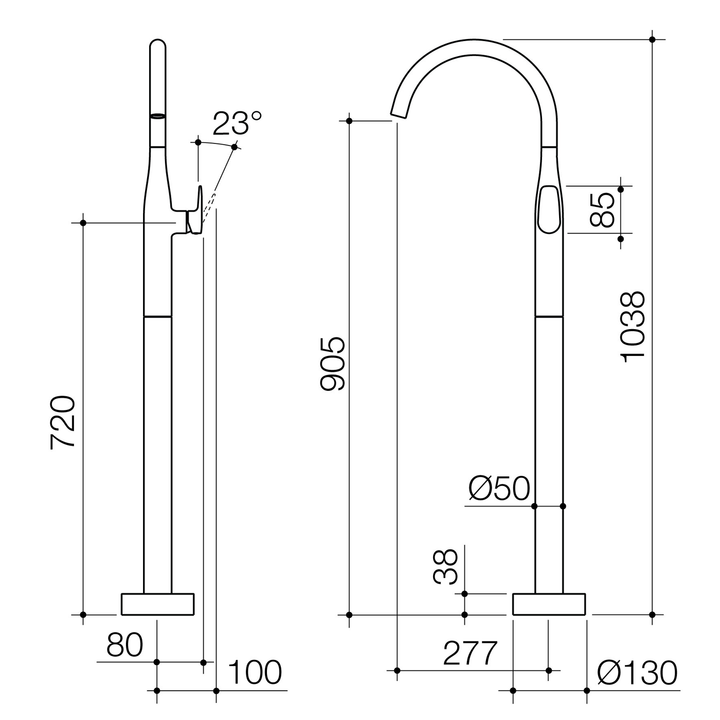 Contura II Freestanding Bath Spout