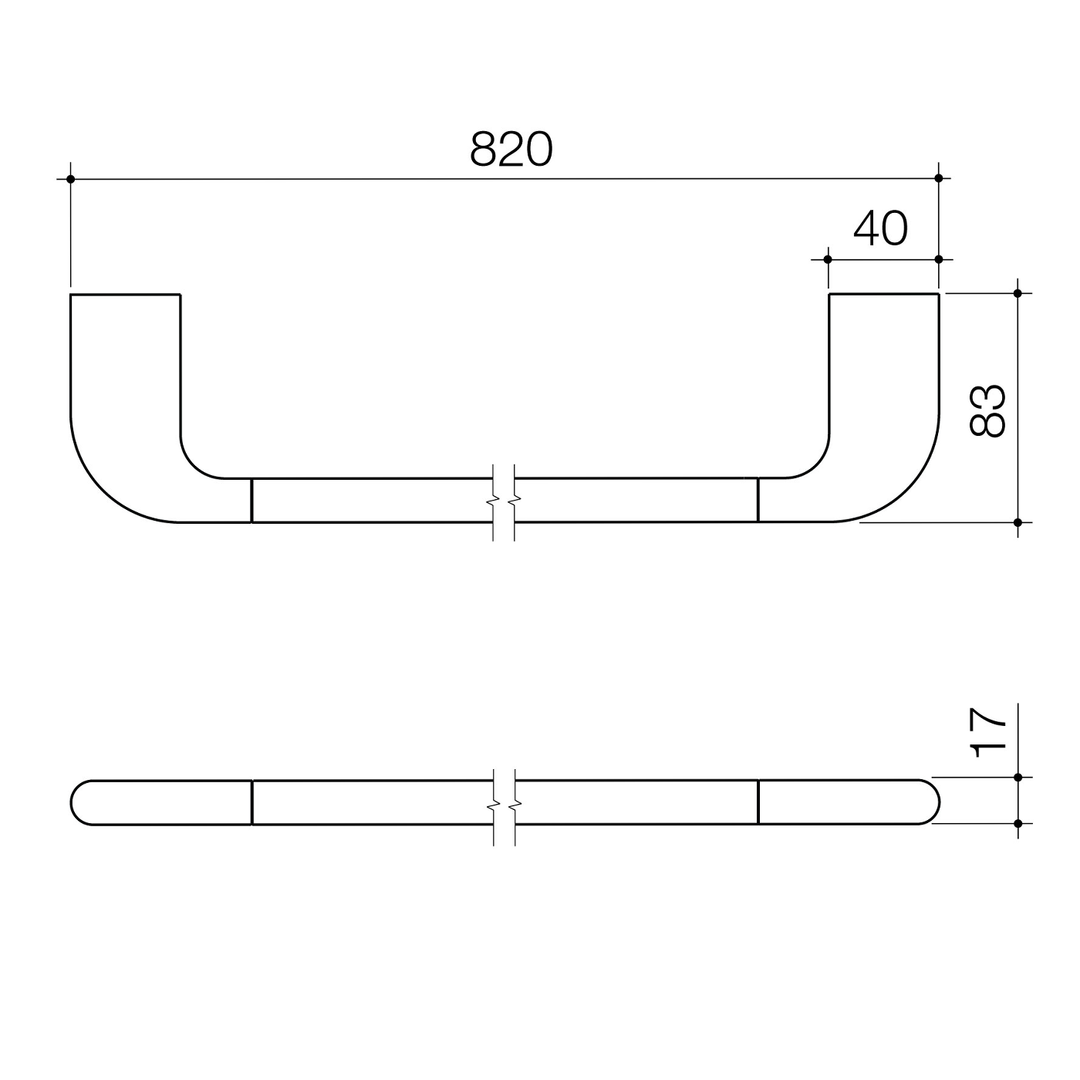 Contura II Single Towel Rail 620-820mm