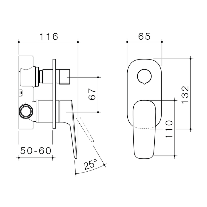 Contura II Diverter Wall Mixer