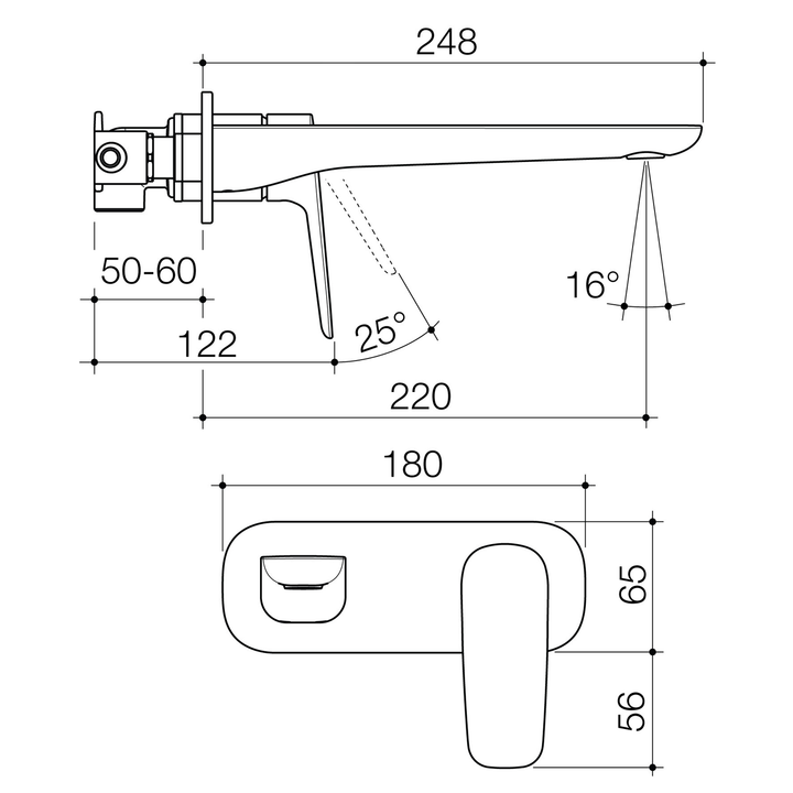 Contura II Round Wall Mixer Spout Set