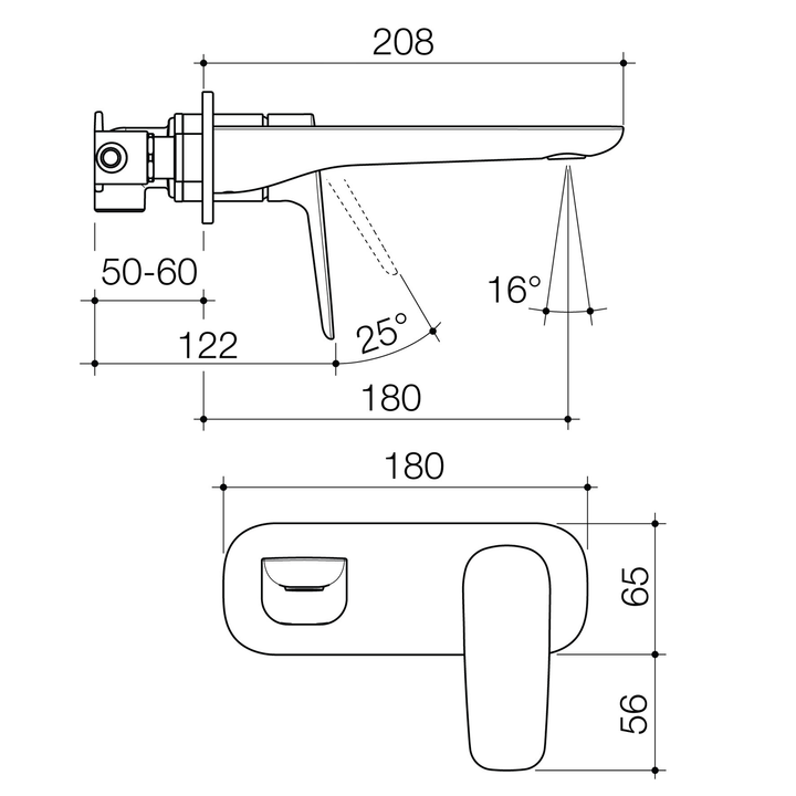 Contura II Round Wall Mixer Spout Set