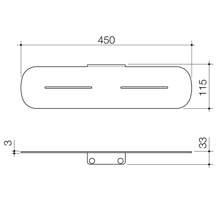 Contura II Bathroom Wall Shelf 450mm