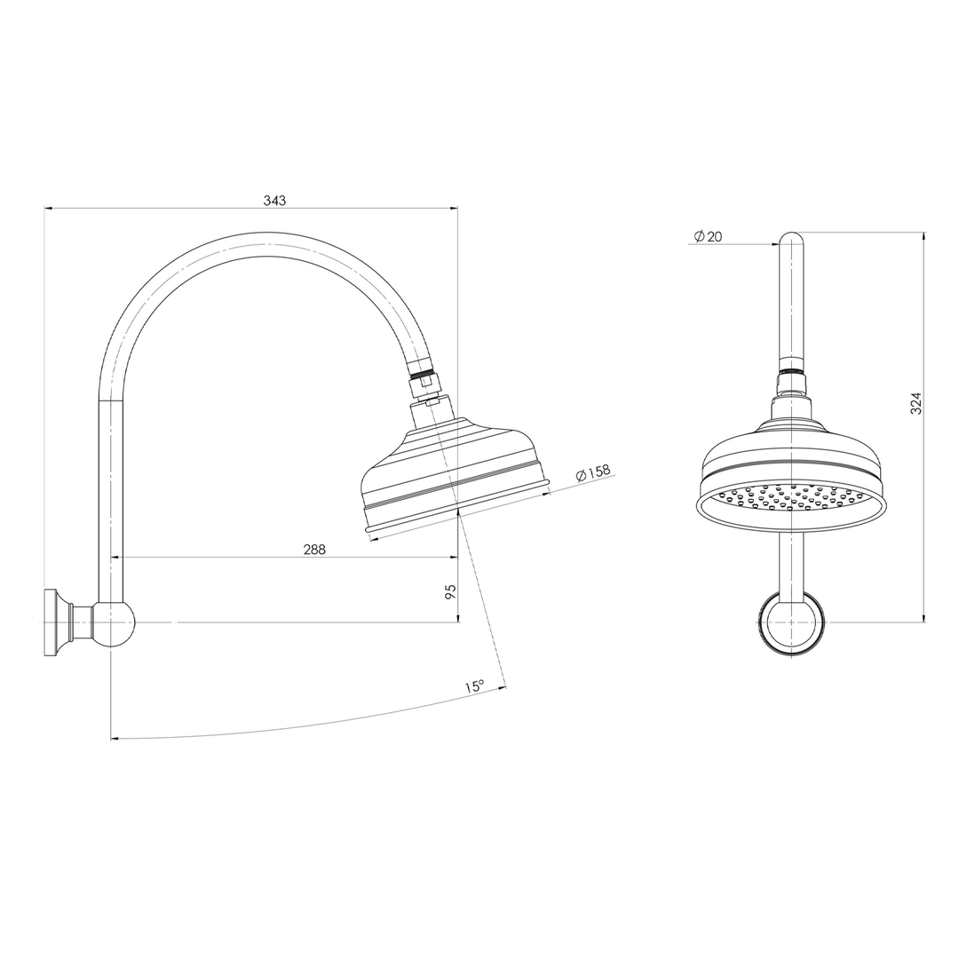 Cromford High-Rise Shower Head Set