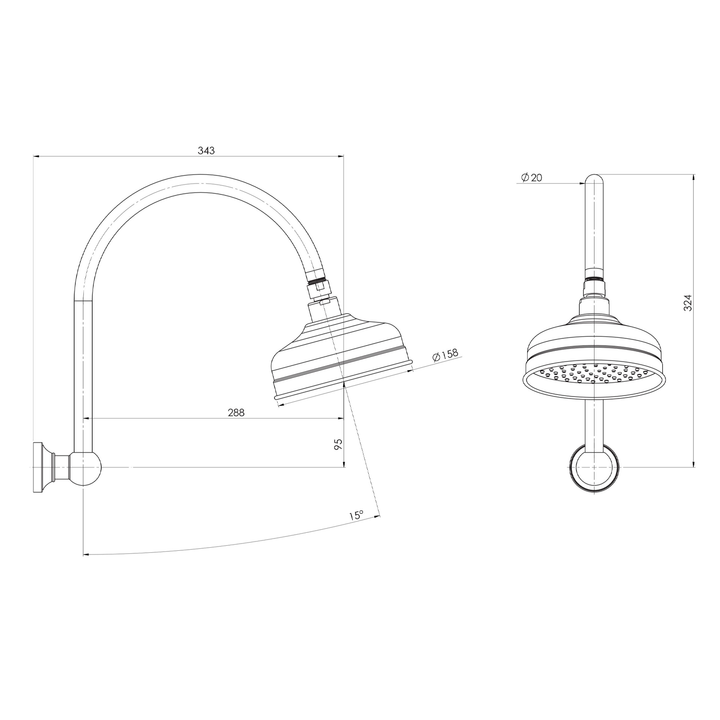 Cromford High-Rise Shower Head Set