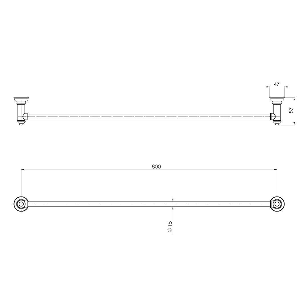 Cromford Single Towel Rail 800mm