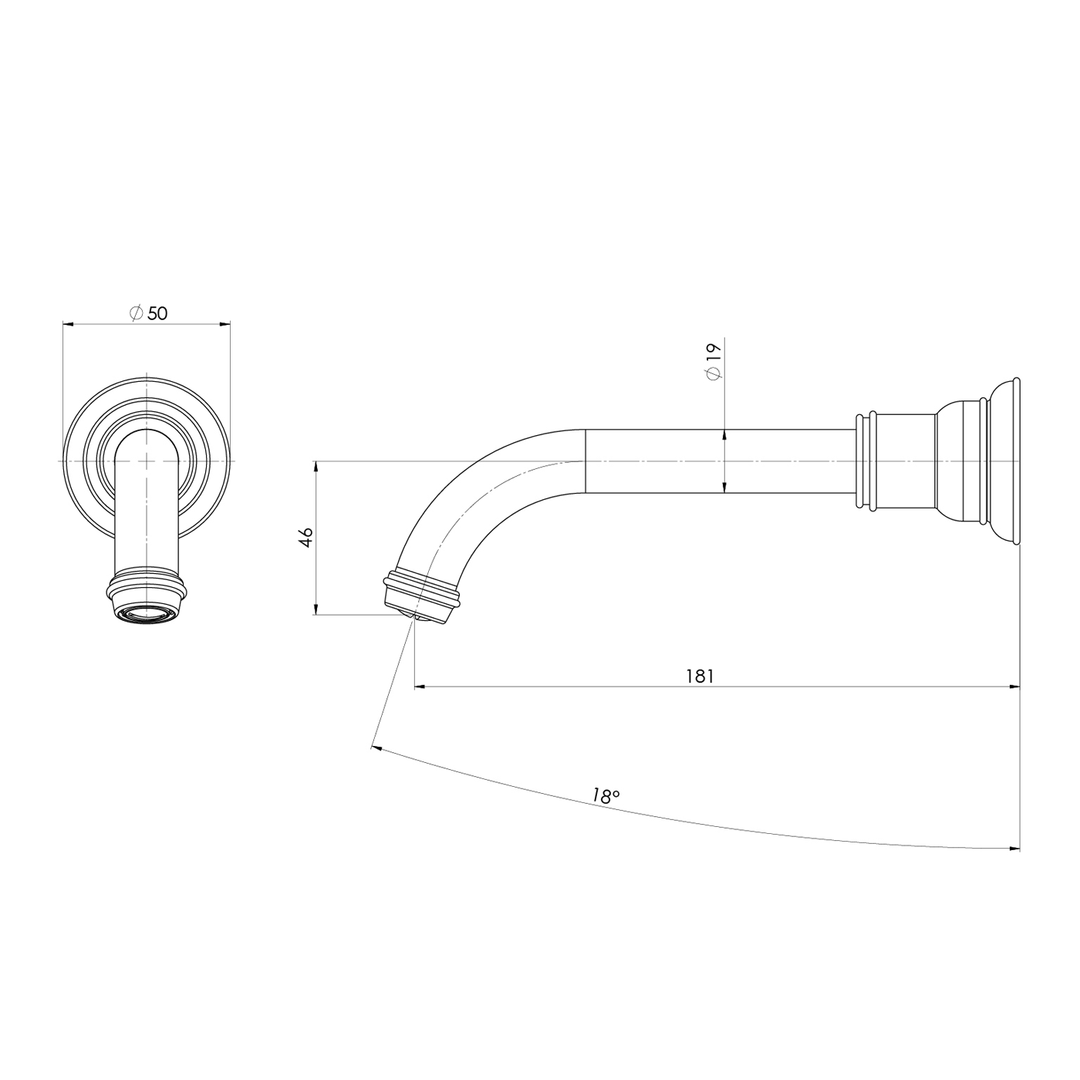 Cromford Wall Spout Outlet 180mm