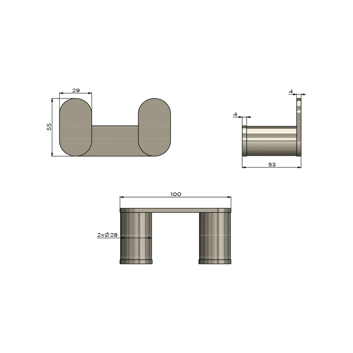 Curvae Double Robe Hook