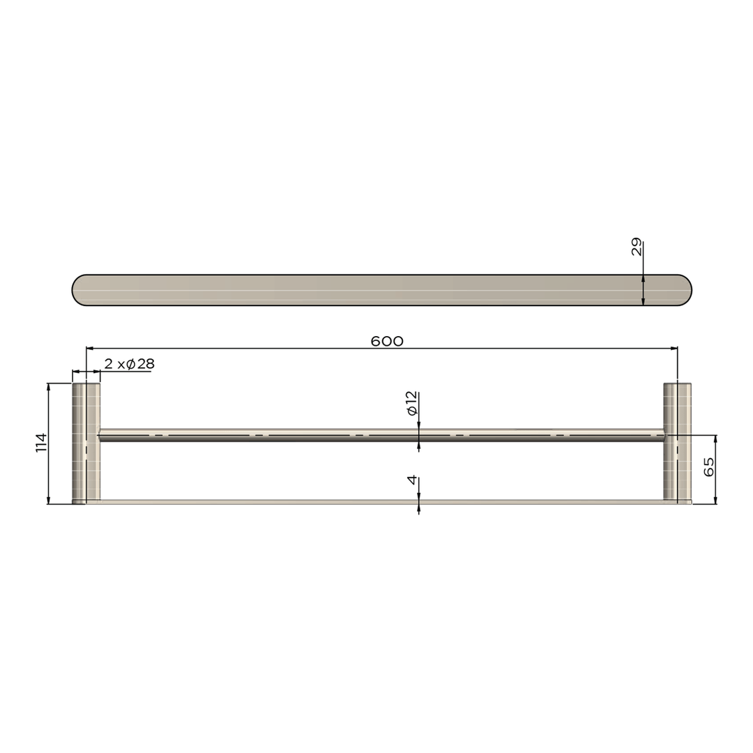 Curvae Double Towel Rail 600-800mm