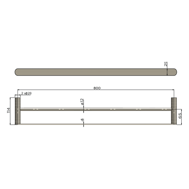 Curvae Double Towel Rail 600-800mm