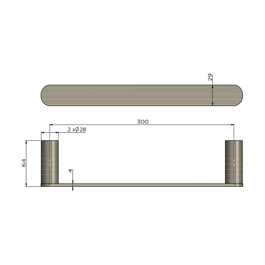 Curvae Mini Hand Towel Rail 300mm